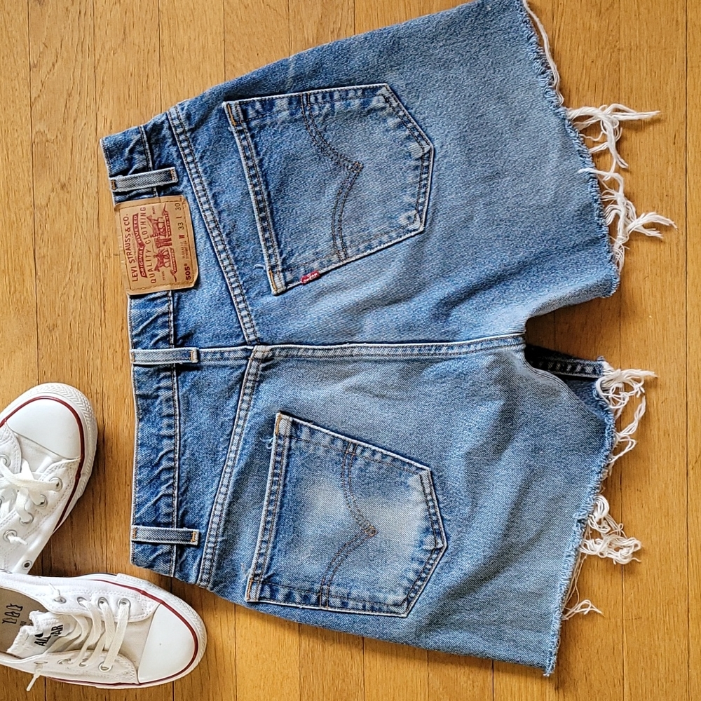 Levi's  vintage  505 high  rise  cut  off  jean  shorts